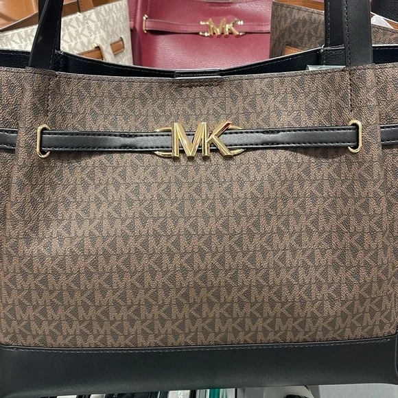 MICHAEL KORS
Reed Large Logo Belted Shoulder Tote Bag
Brown/Black 
NWT - Picture 2 of 16